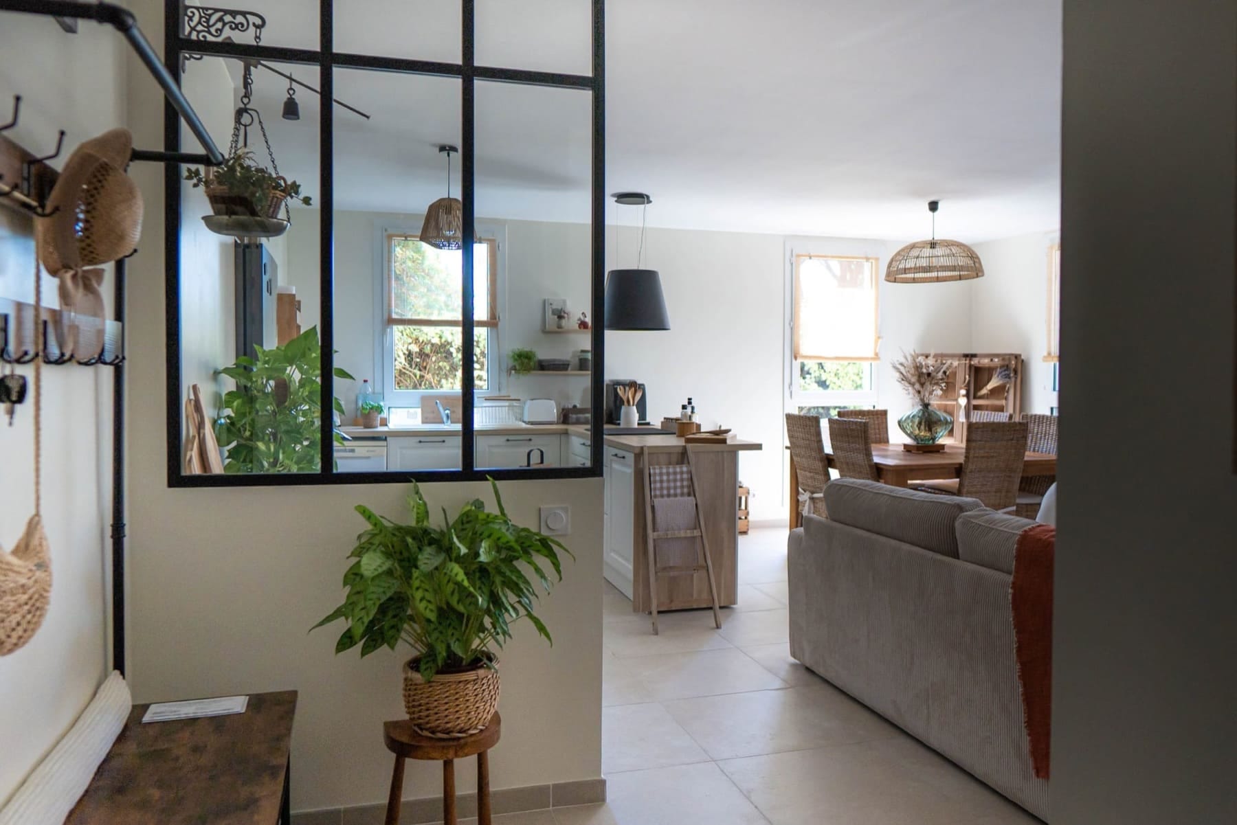 Rénovation séjour avec verrière en appartement à Montpellier